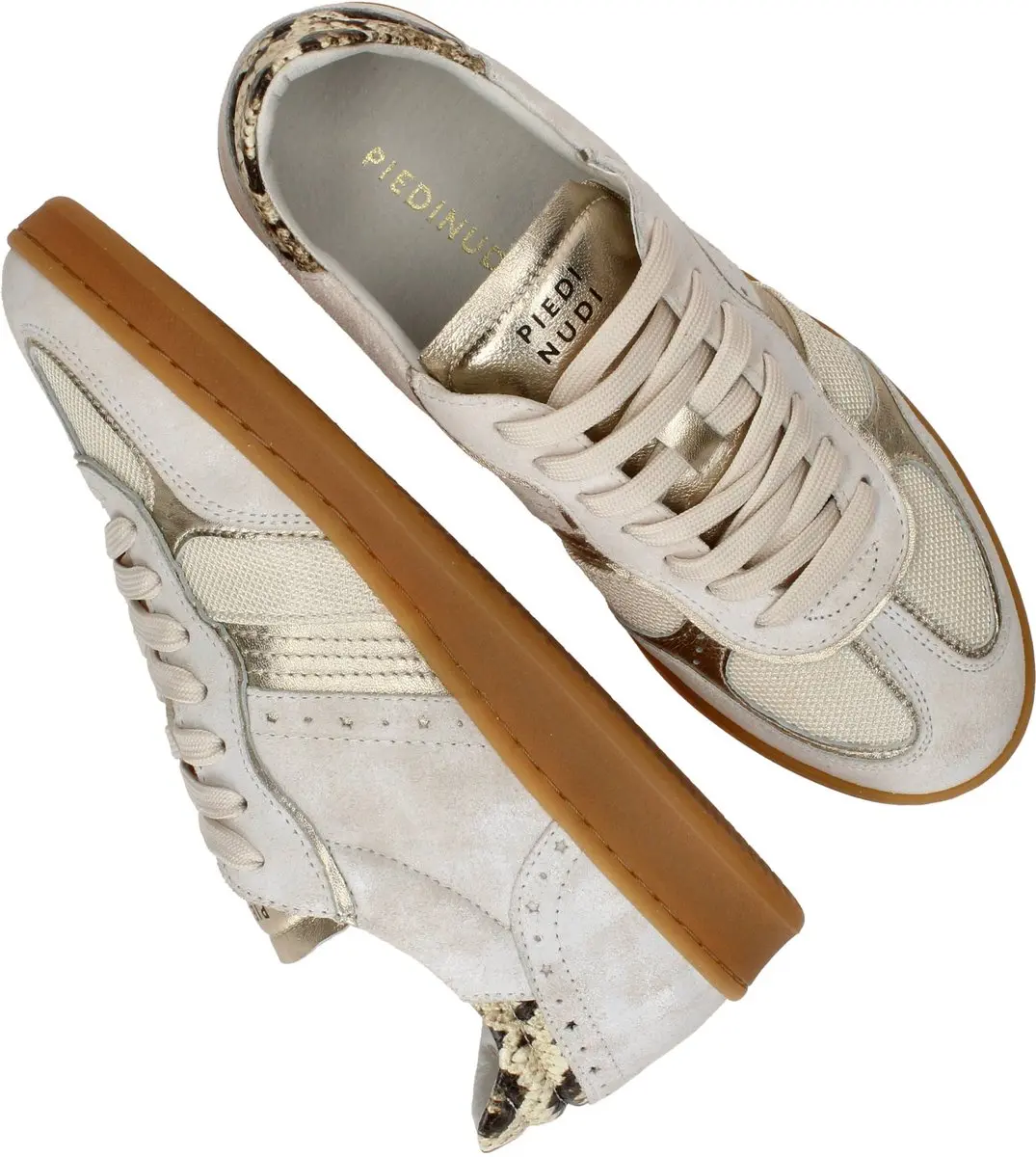 Piedi Nudi Imola H-fit Sneakers - Cream Gold Off White - afbeelding 3 van 6
