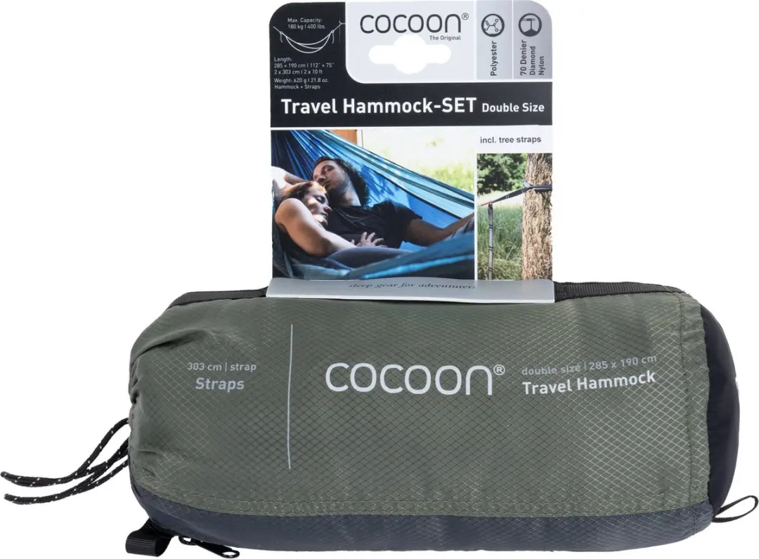 Cocoon Travel Hammock Set Double - Cypress Green - afbeelding 6 van 6