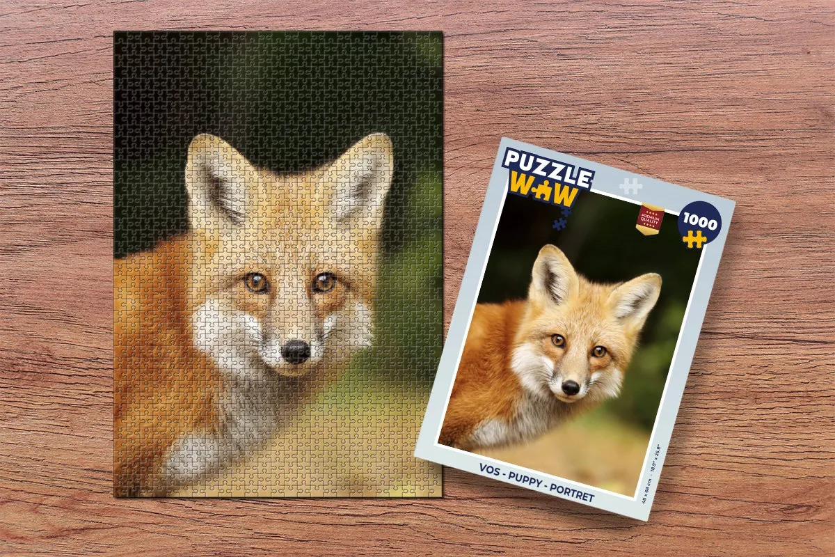PuzzleWow Vos Puppy Portret Legpuzzel 1000 Stuks - Multicolor