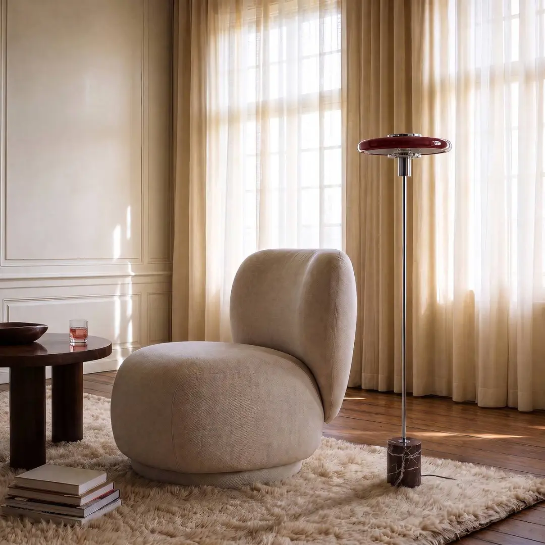 Lindby Branford vloerlamp - Bordeauxrood - afbeelding 5 van 6