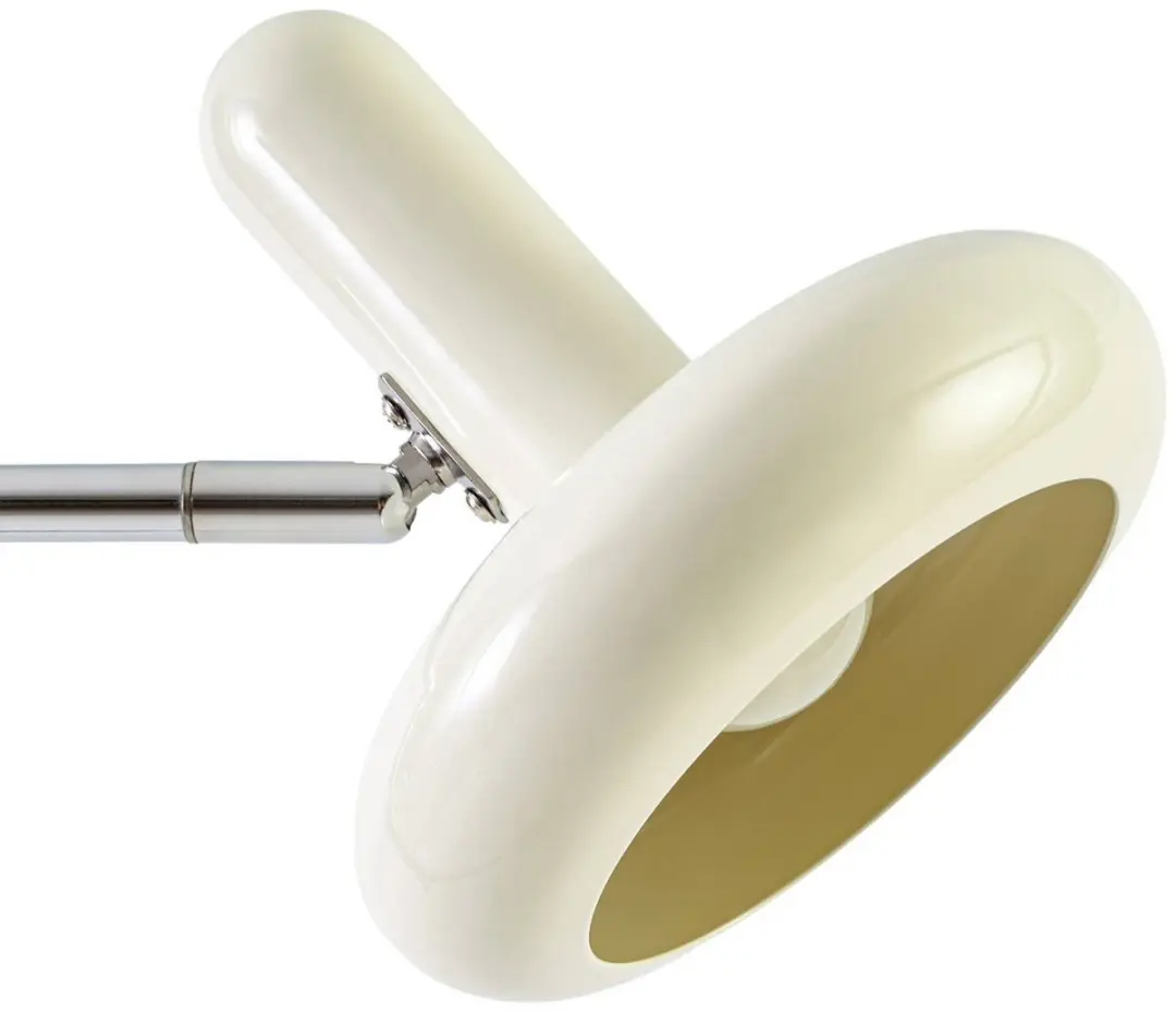 Lindby Dylan Vloerlamp 2-lamps 150cm E14 - Chroom/Beige - afbeelding 2 van 6