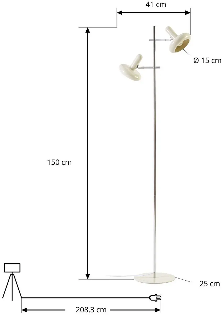 Lindby Dylan Vloerlamp 2-lamps 150cm E14