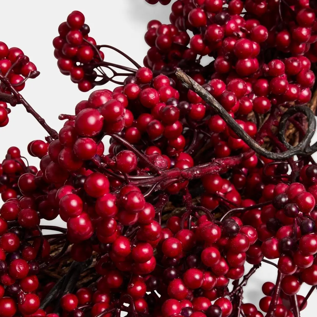 Loberon Terovina krans 82cm rood - afbeelding 2 van 4