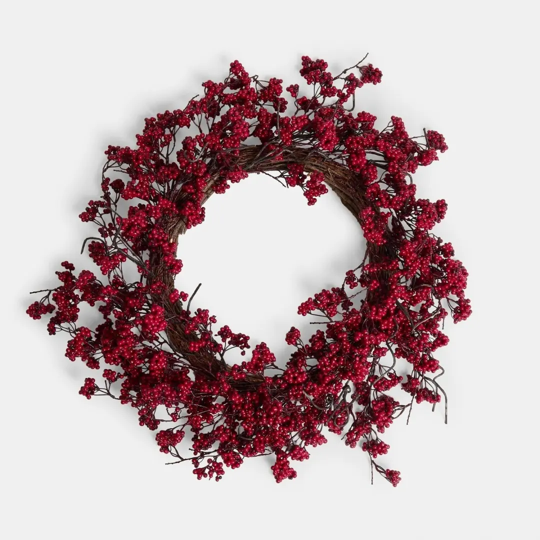 Loberon Terovina krans 82cm rood