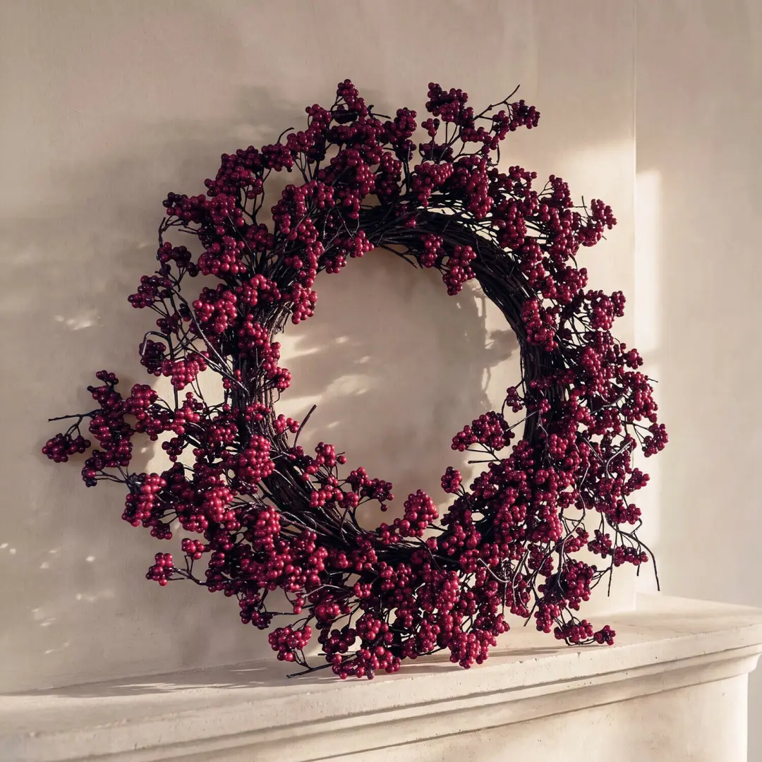 Loberon Terovina krans 82cm rood - afbeelding 4 van 4