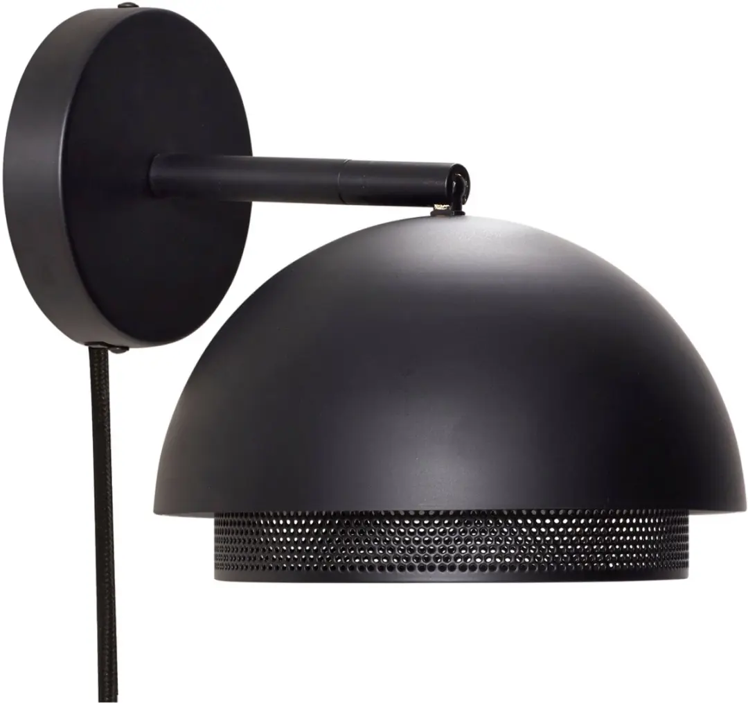 Hübsch Edge Wandlamp Zwart 18x27cm