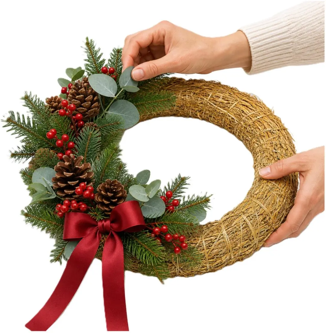 Decoris Kerstkrans van stro