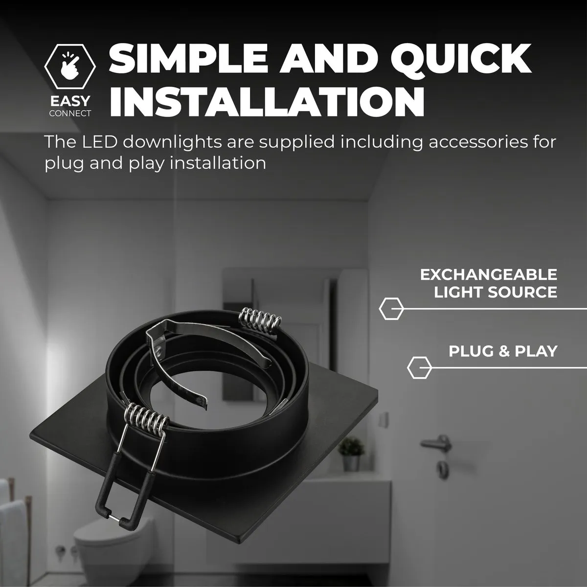 Ledvion Sevilla 3x Inbouwspot Dimbaar 3W 2700K - Zwart