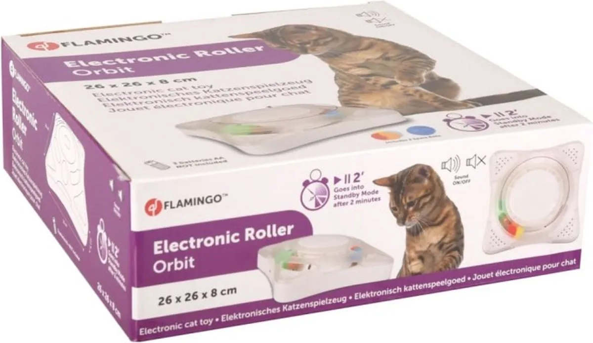 Flamingo Kattenrolspeelgoed Orbit 26x26x8cm - Wit