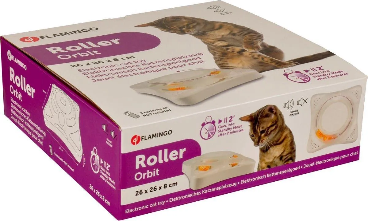 Flamingo Kattenrolspeelgoed Orbit 26x26x8cm - Wit