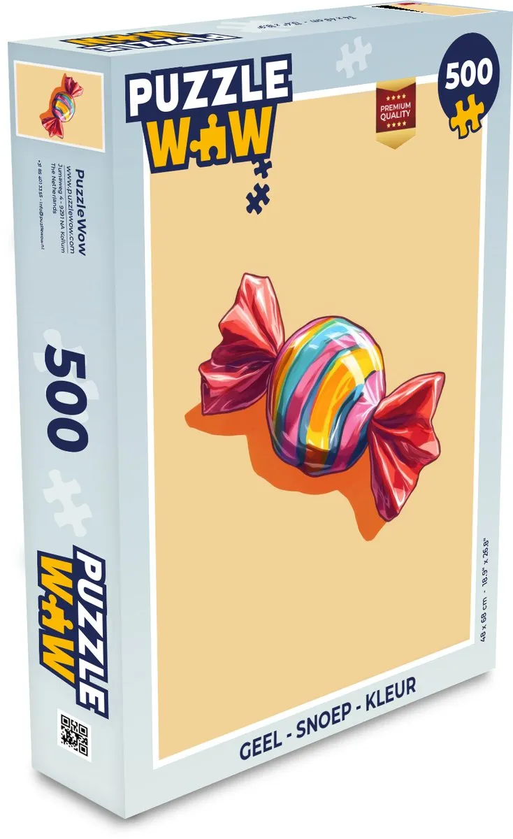PuzzleWow Snoep Geel Legpuzzel 500 Stuks