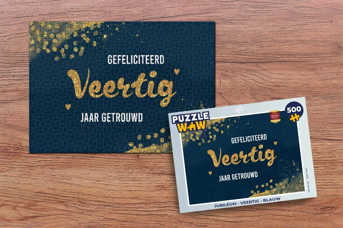 PuzzleWow Gefeliciteerd Veertig Jaar Getrouwd Legpuzzel 500 Stuks - Multicolor