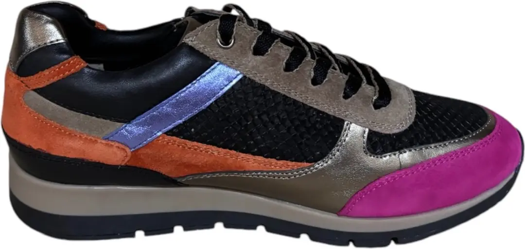 Helioform Combi Zwart fucsia, brons, blauw H sneaker (Maat