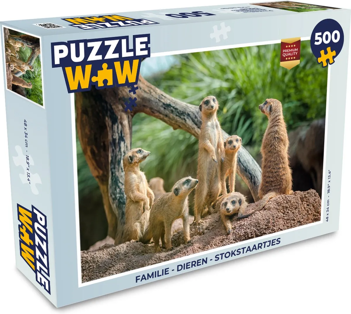 PuzzleWow Dieren Stokstaartjes Legpuzzel 500 Stuks