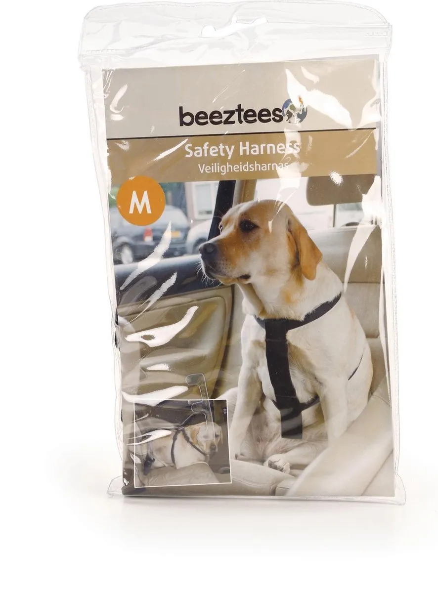 Beeztees Wandel- en Autogordel M - Zwart