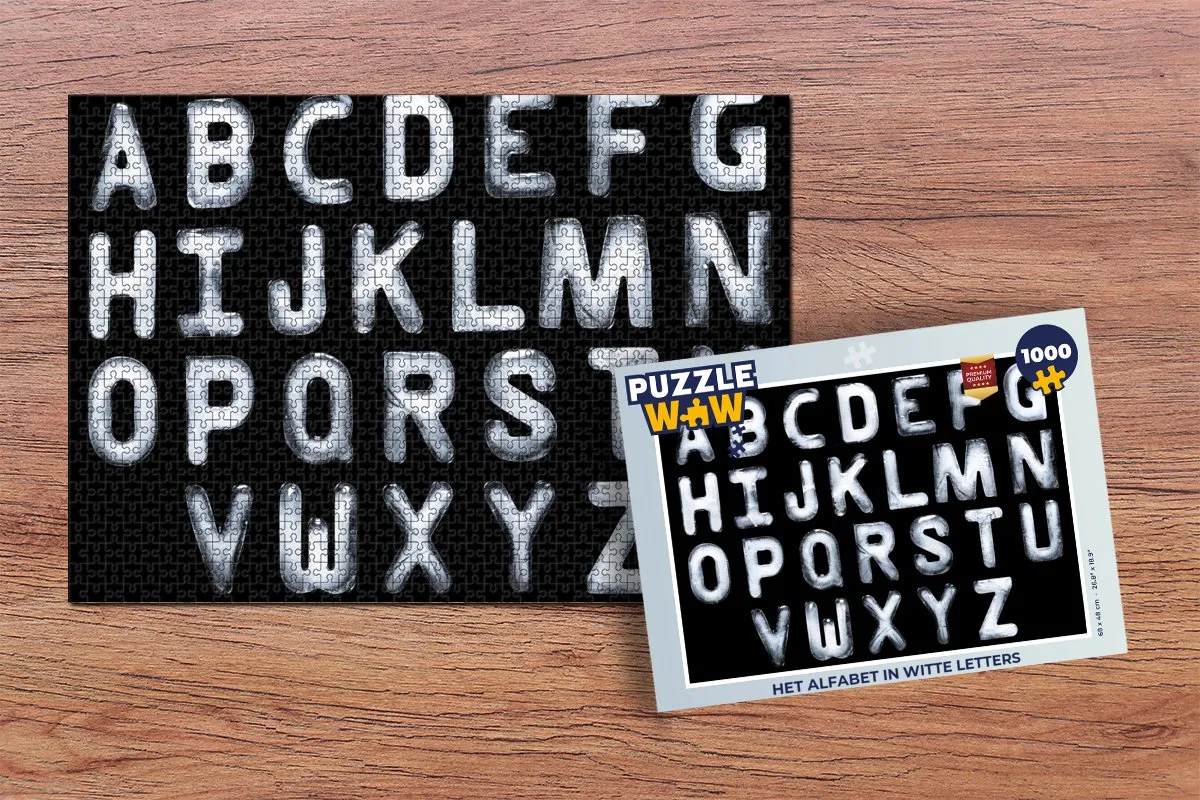 PuzzleWow Het alfabet Legpuzzel 1000 Stuks - Multicolor
