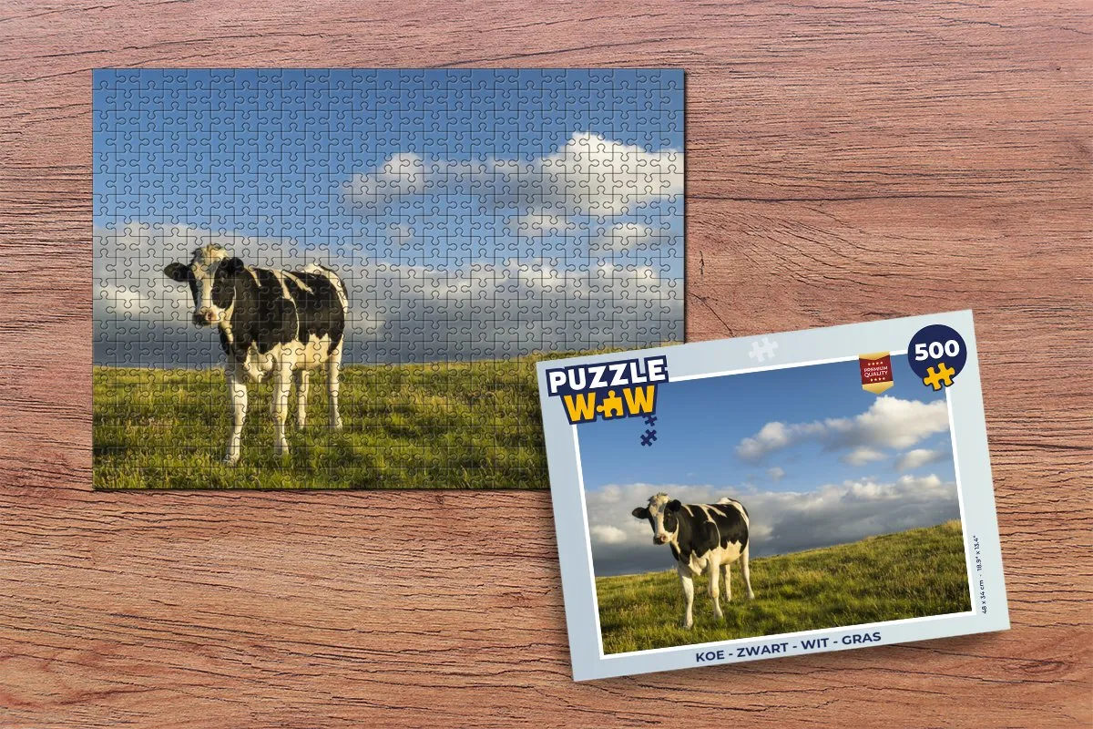 PuzzleWow Koe Legpuzzel 500 Stuks - Multicolor