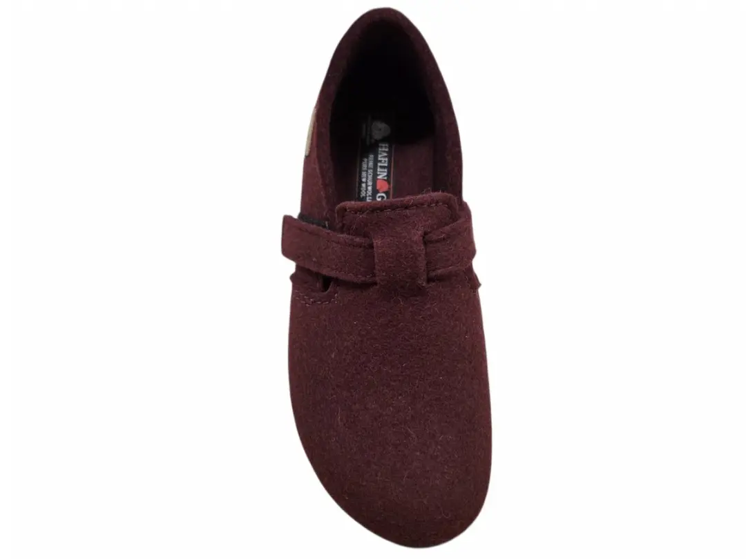Haflinger Everest Focus 009 Bordeaux Pantoffels Dichte Sloffen Bordeaux Vilt Dames - Bordeaux - 39 - afbeelding 2 van 4