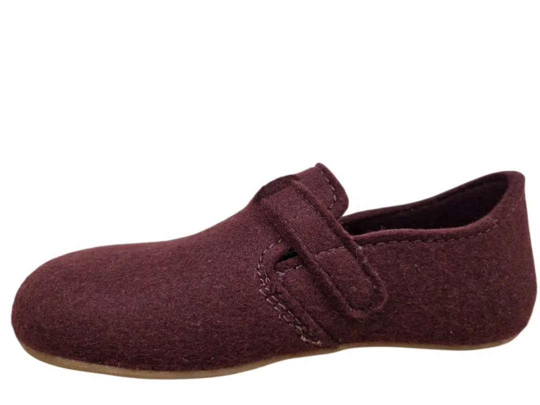 Haflinger Everest Focus 009 Bordeaux Pantoffels Dichte Sloffen Bordeaux Vilt Dames - Bordeaux - 39 - afbeelding 4 van 4