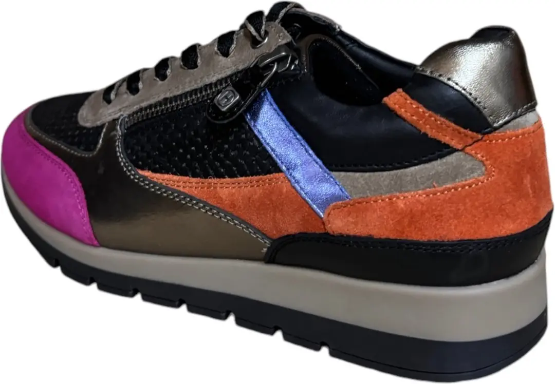 Helioform Combi Zwart fucsia, brons, blauw H sneaker (Maat