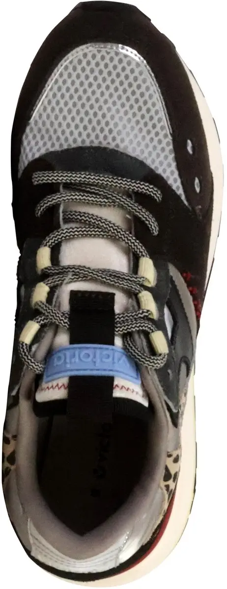 Victoria Luna Lage Leren Damessneakers - Zwart - afbeelding 3 van 6