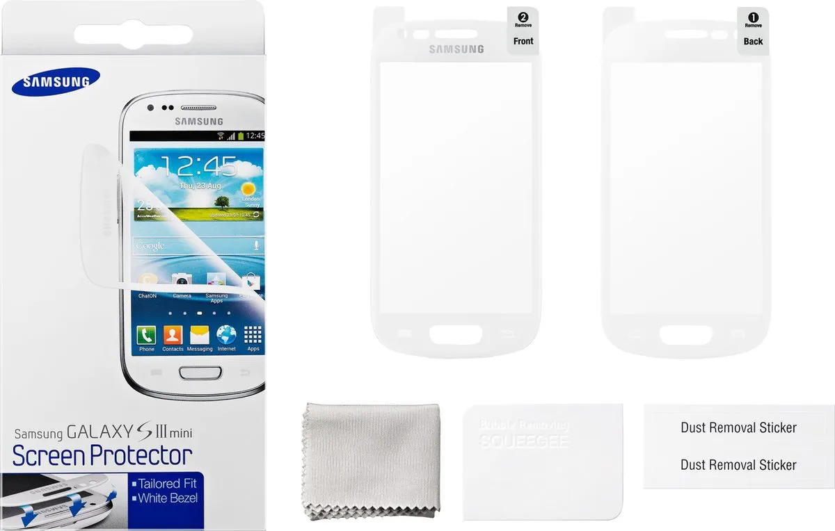 Samsung Screenprotector Galaxy S3 Mini - Wit - 2 Stuks