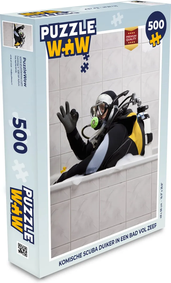 PuzzleWow Legpuzzel Komische Scuba Duiker 500 Stuks