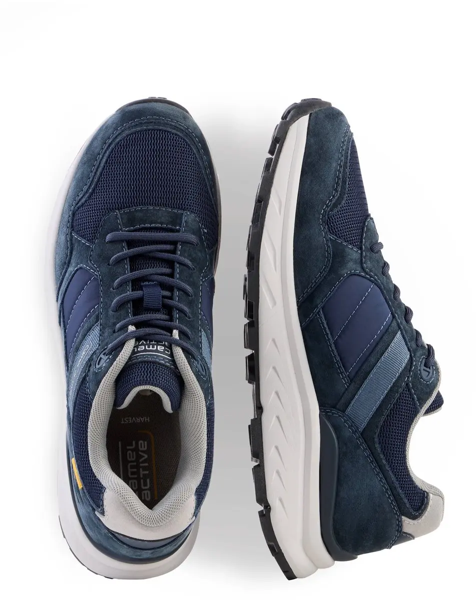 camel active Sneaker van nubuck en textielmix met comfortabele zool