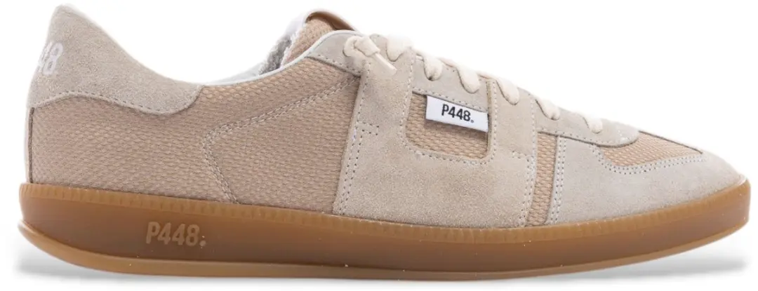 P448 Monza beige leren sportschoenen