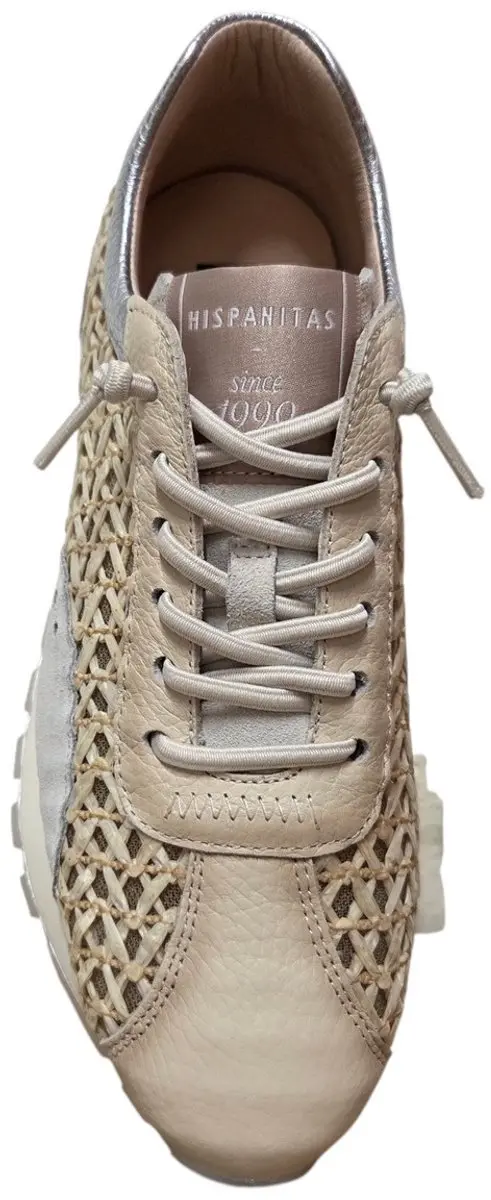 Hispanitas RHV264741 C004 Sneakers Beige Leer en Mesh Dames - Beige - 41 - afbeelding 4 van 6