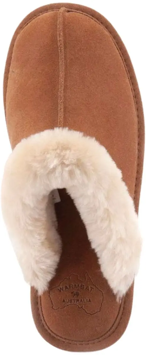 Warmbat Lismore Suede Dames Sloffen - Bruin/Wit - Maat 37 - afbeelding 6 van 6