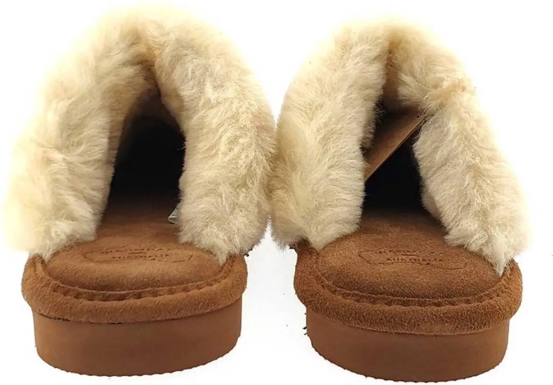 Warmbat Lismore Suede Dames Sloffen - Bruin/Wit - Maat 37 - afbeelding 4 van 6
