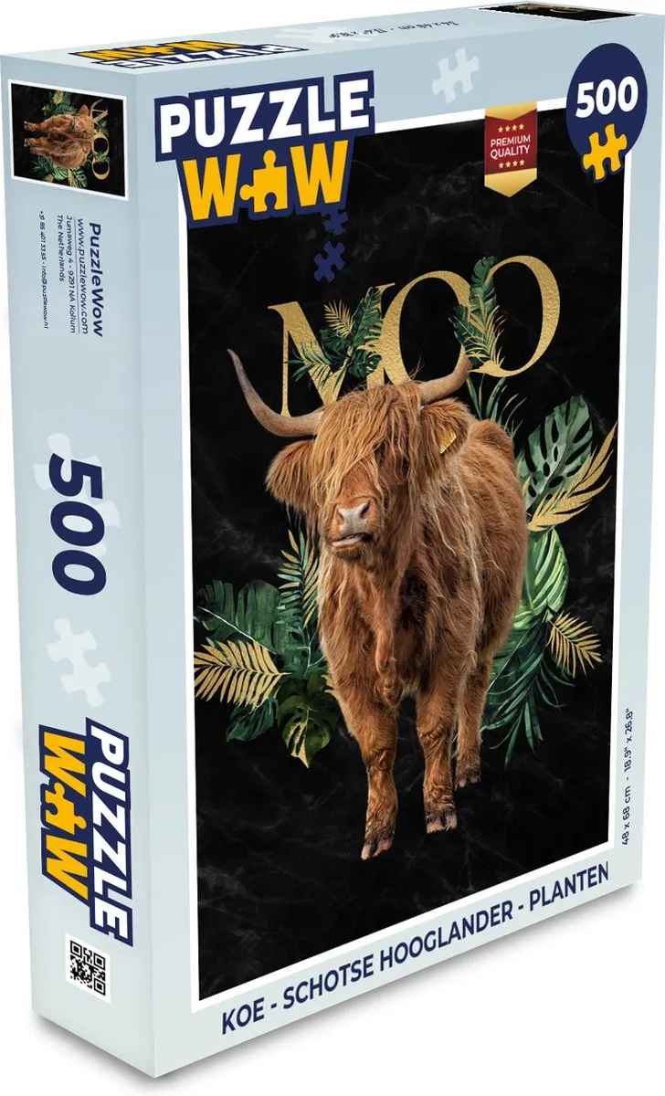 PuzzleWow Schotse Hooglander Legpuzzel 500 Stuks