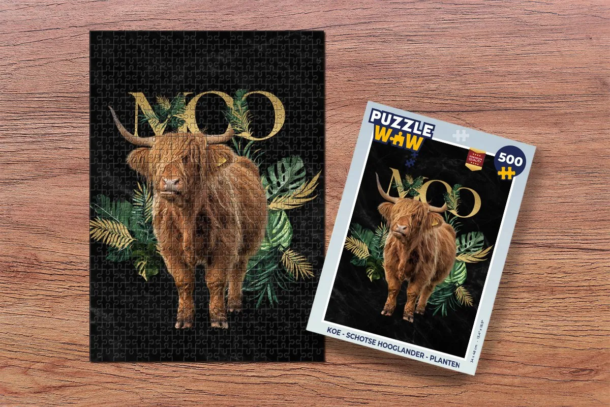 PuzzleWow Schotse Hooglander Legpuzzel 500 Stuks - Multicolor