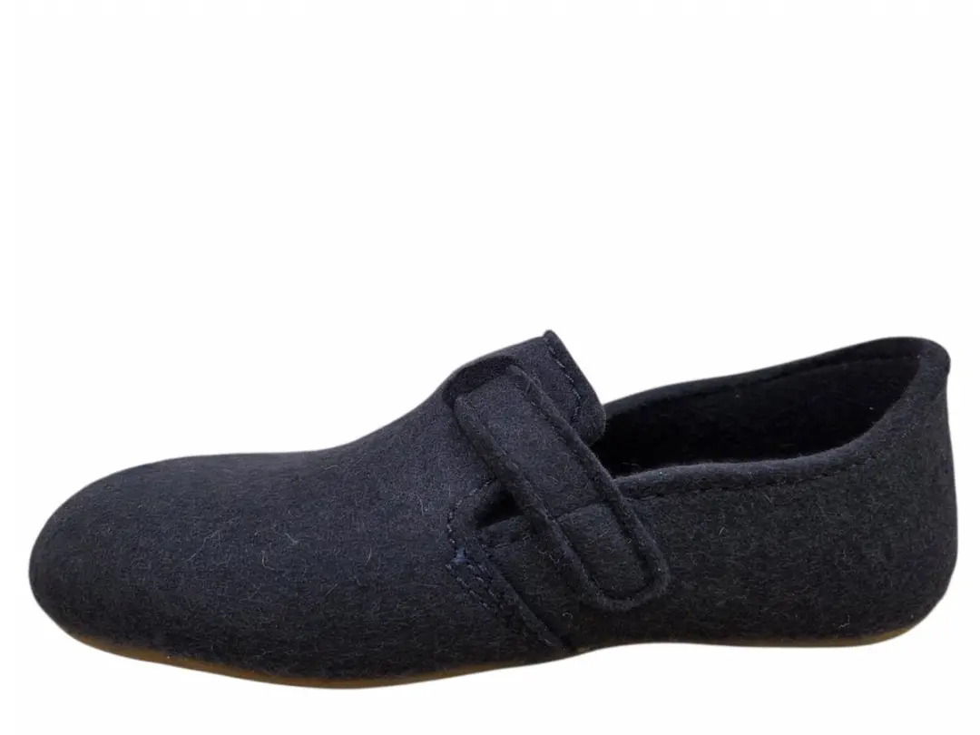 Haflinger Everest Focus 070 Mittelblau Pantoffels Dichte Sloffen Blauw Vilt Dames - Blauw - 39 - afbeelding 4 van 4