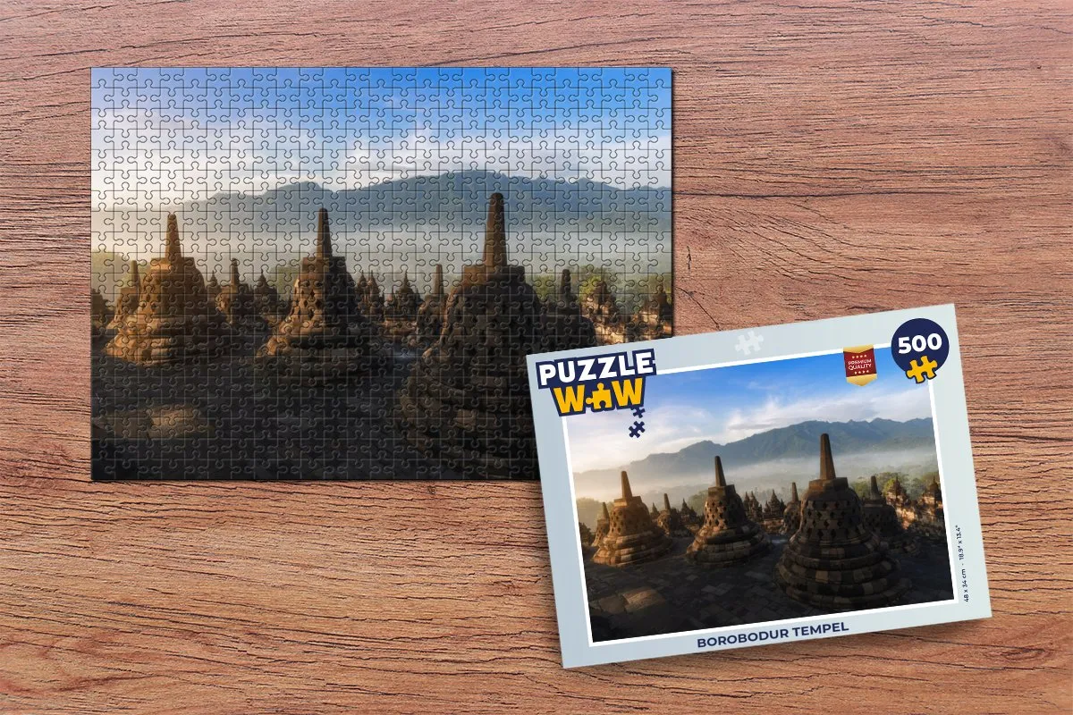 PuzzleWow Borobodur Tempel Legpuzzel 500 Stuks - Multicolor