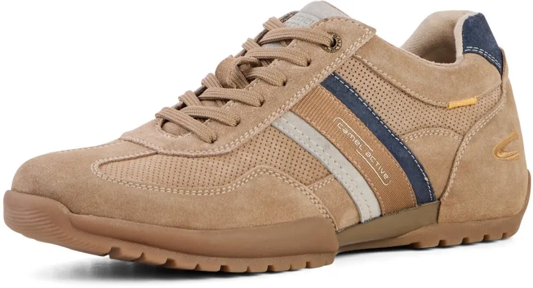 camel active Leren sneakers met klassieke vetersluiting