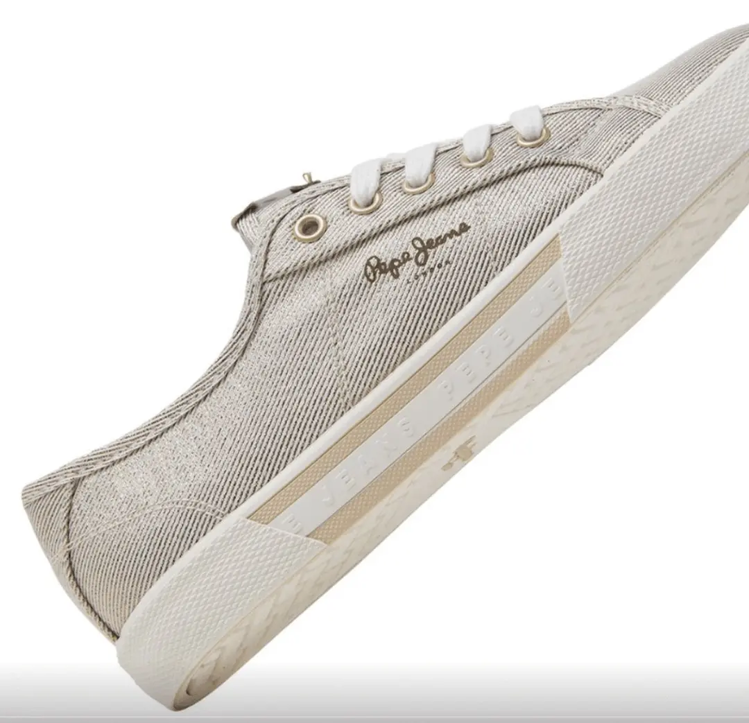 Pepe Jeans Brady Party Basic Sneakers Goud - afbeelding 4 van 6