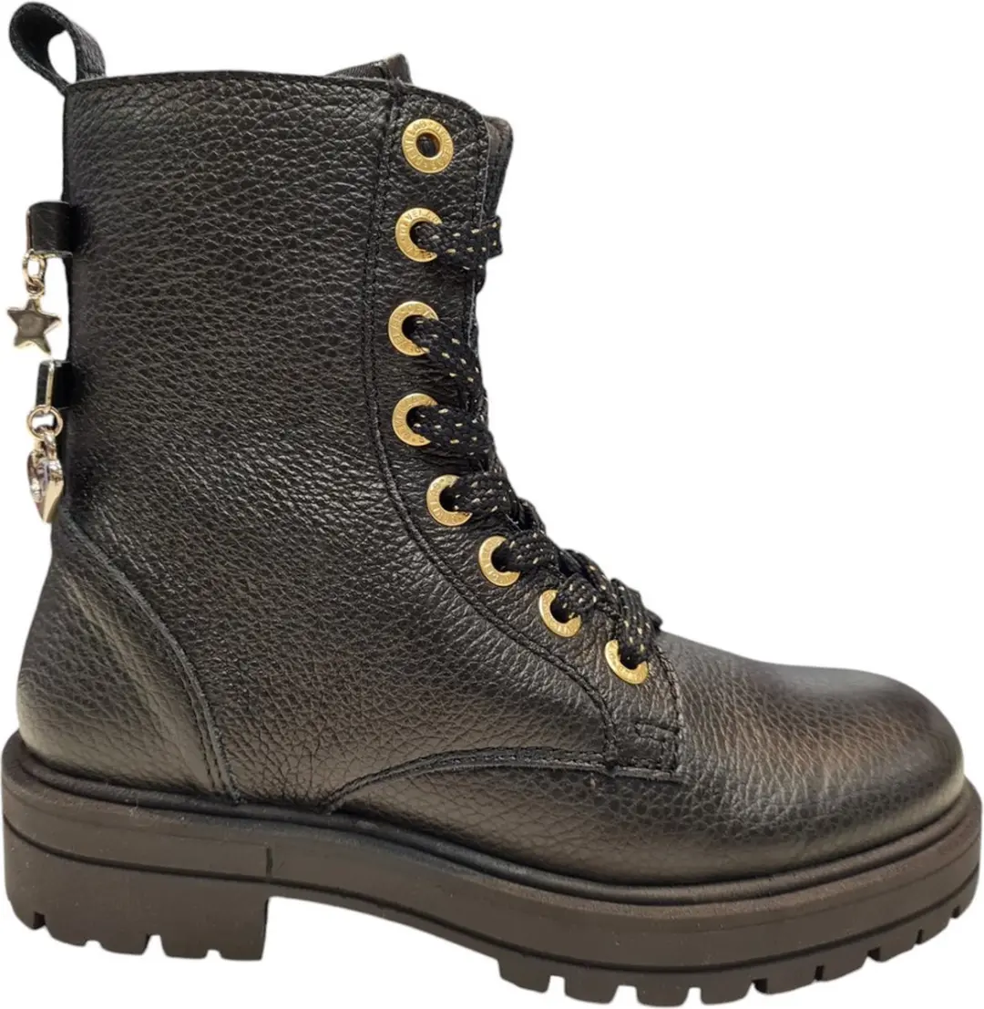 Develab 42968 922 Black Meisjes Veterboots
