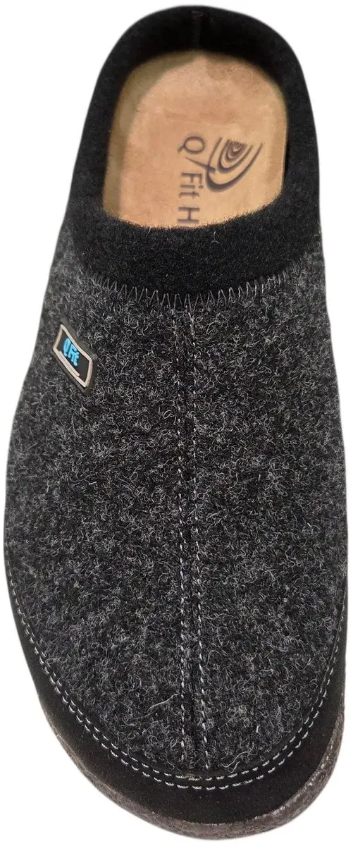 Q-Fit Bern 1 Heren Pantoffels - Zwart - 41 - afbeelding 2 van 6
