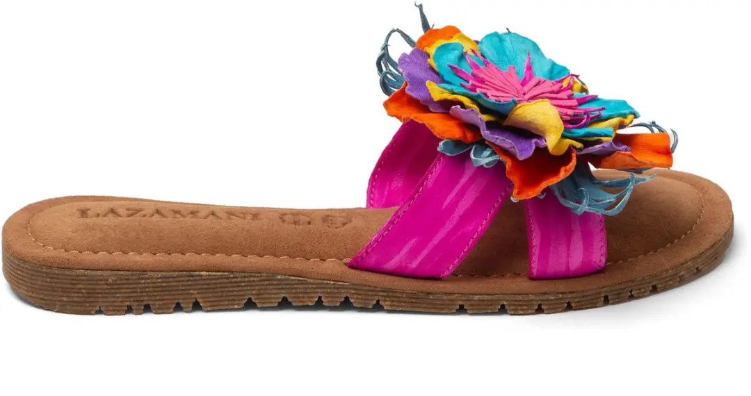 Zinnia Dames Slippers Leer Roze