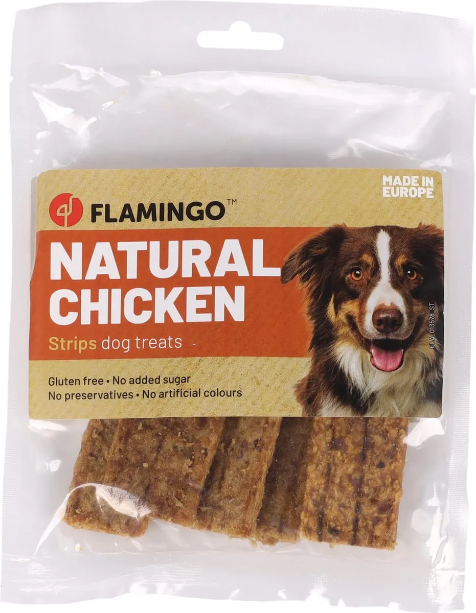 Flamingo Nature Kip Strips Honden 100g