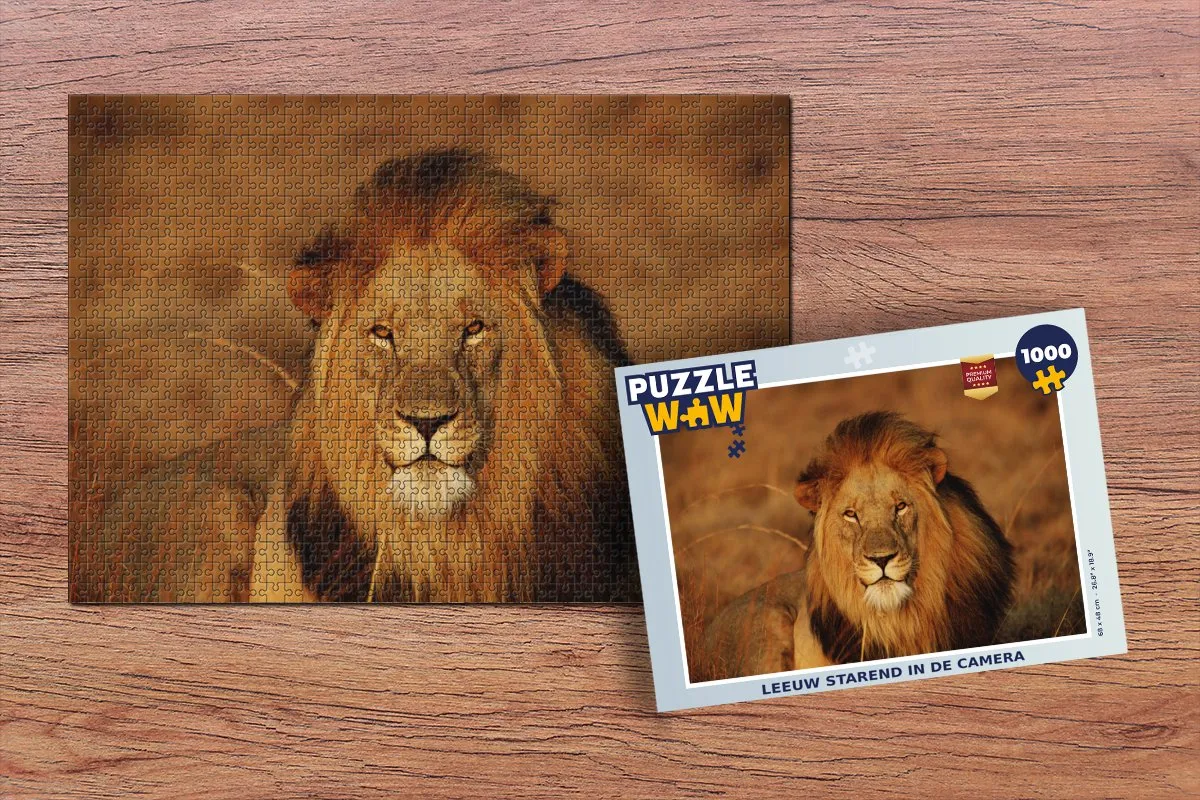 PuzzleWow Leeuw Portret Legpuzzel 1000 Stuks - Multicolor