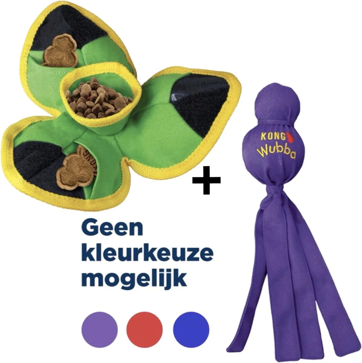KONG Ballistic Hide 'N Treat & Wubba Combi-Deal - Assorti
