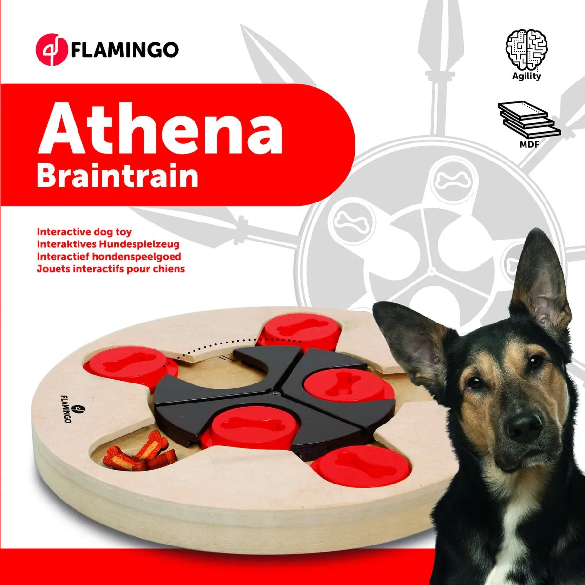 Flamingo Houten Brein Train Athena - 25cm - Multikleur