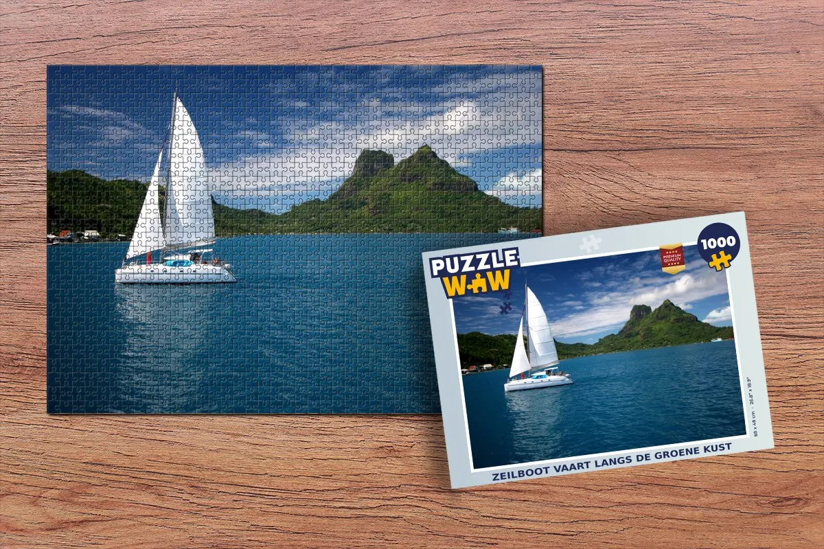 PuzzleWow Zeilboot langs Groene Kust Legpuzzel 1000 Stuks