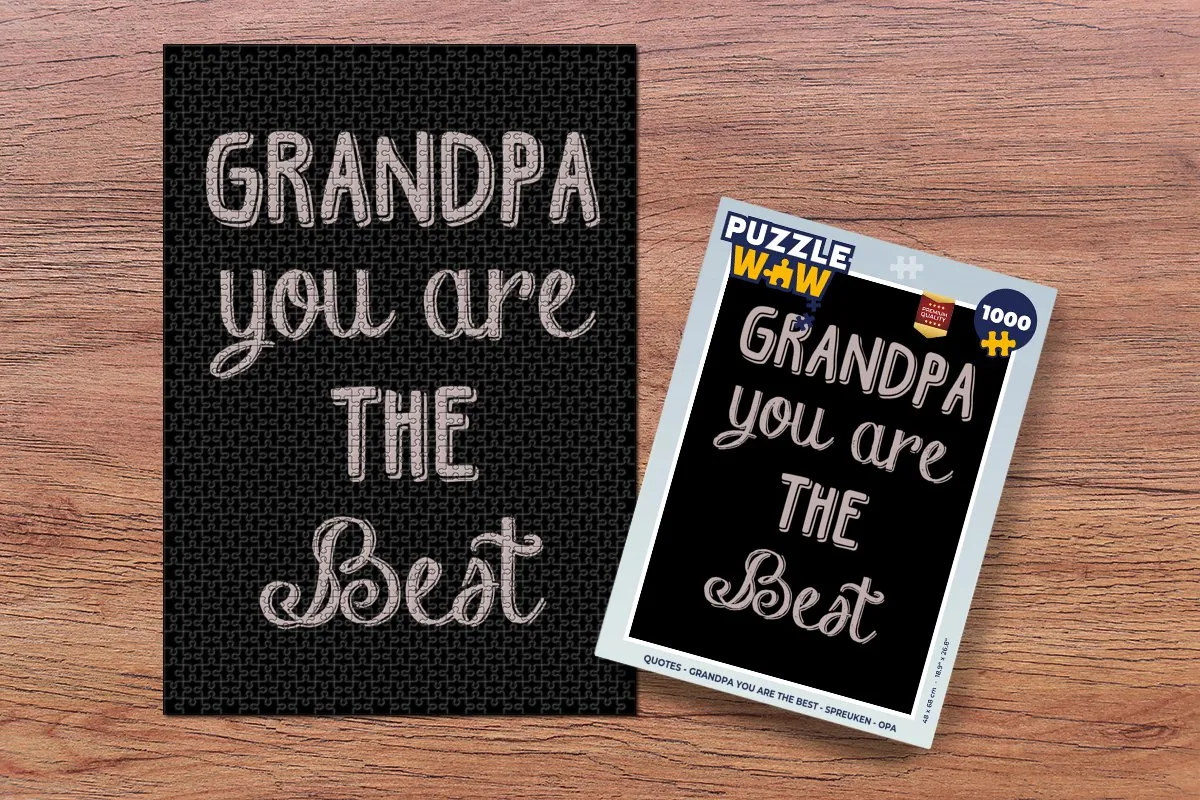 PuzzleWow Quotes Grandpa You Are The Best Legpuzzel 1000 Stuks - Multicolor