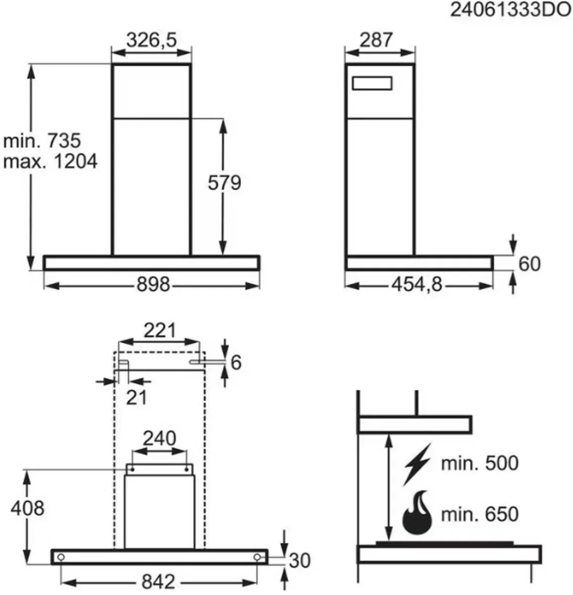 AEG GB87D91CB Wand Afzuigkap 90cm - 760 m³/u