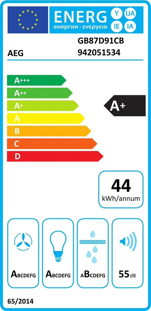 AEG GB87D91CB Wand Afzuigkap 90cm - 760 m³/u