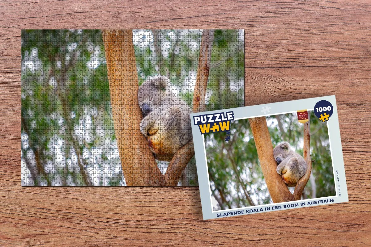 PuzzleWow Legpuzzel Slapende Koala Boom Australië 1000 Stuks - Multicolor